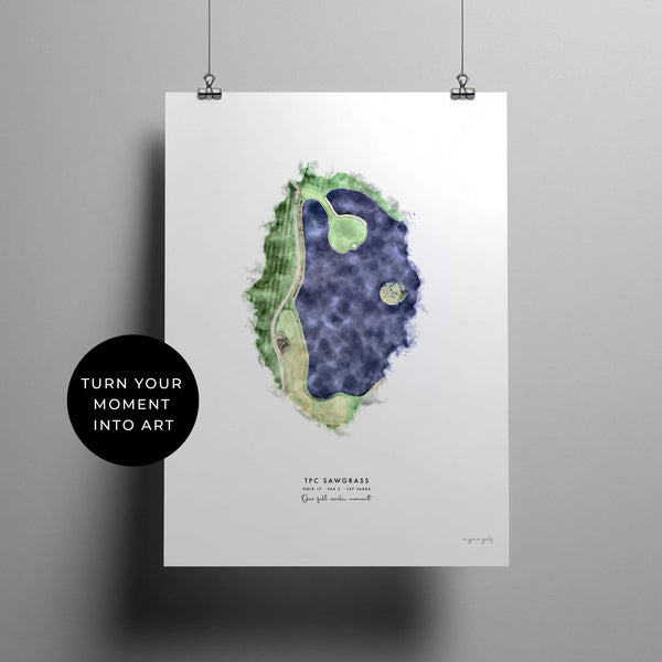 Custom golf course artwork gift with personalized message