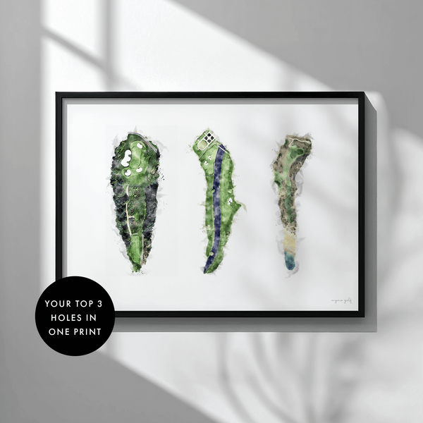 Custom Golf Print – Your Top 3 Holes in One Artwork
