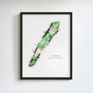 Pine Valley Golf Gift - Print of Hole 2 golf art print in a black frame