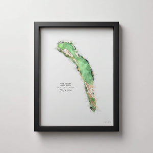 Pine Valley Golf Gift | Custom Hole 13 Print golf art print in a black frame