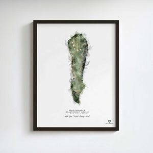 Royal Dornoch - Print of Hole 10 (Championship Course) golf art print in a black frame