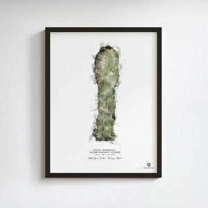Royal Dornoch - Print of Hole 6 (Championship Course) golf art print in a black frame