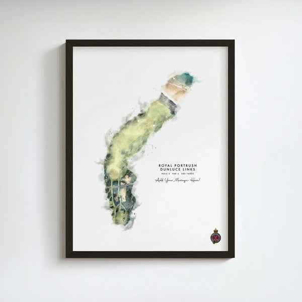 Royal Portrush Golf Gift – Personalised Print of Hole 5 (Dunluce Links)