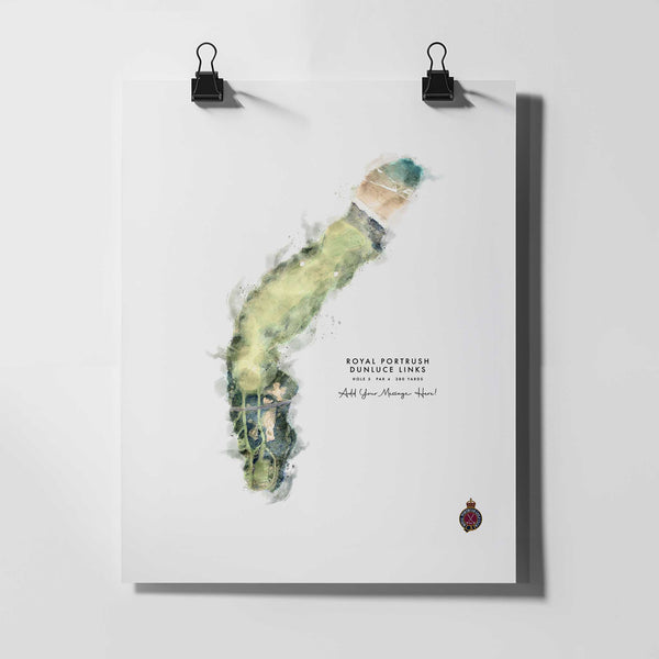 Royal Portrush Golf Gift – Personalised Print of Hole 5 (Dunluce Links)