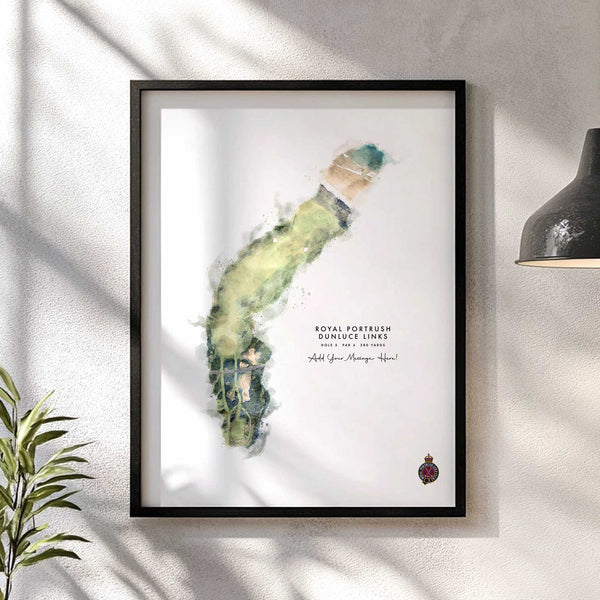 Royal Portrush Golf Gift – Personalised Print of Hole 5 (Dunluce Links)