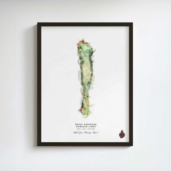 Royal Portrush Golf Gift – Personalised Print of Hole 1 (Dunluce Links)