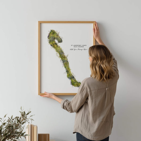 St. Andrews – Print of The Old Course, Personalised Golf Gift