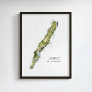 St. Andrews - Print of The Old Course, Hole 17 golf art print in a black frame