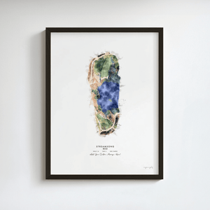 Streamsong Golf Gift - Print of Hole 16, Red Course golf art print in a black frame